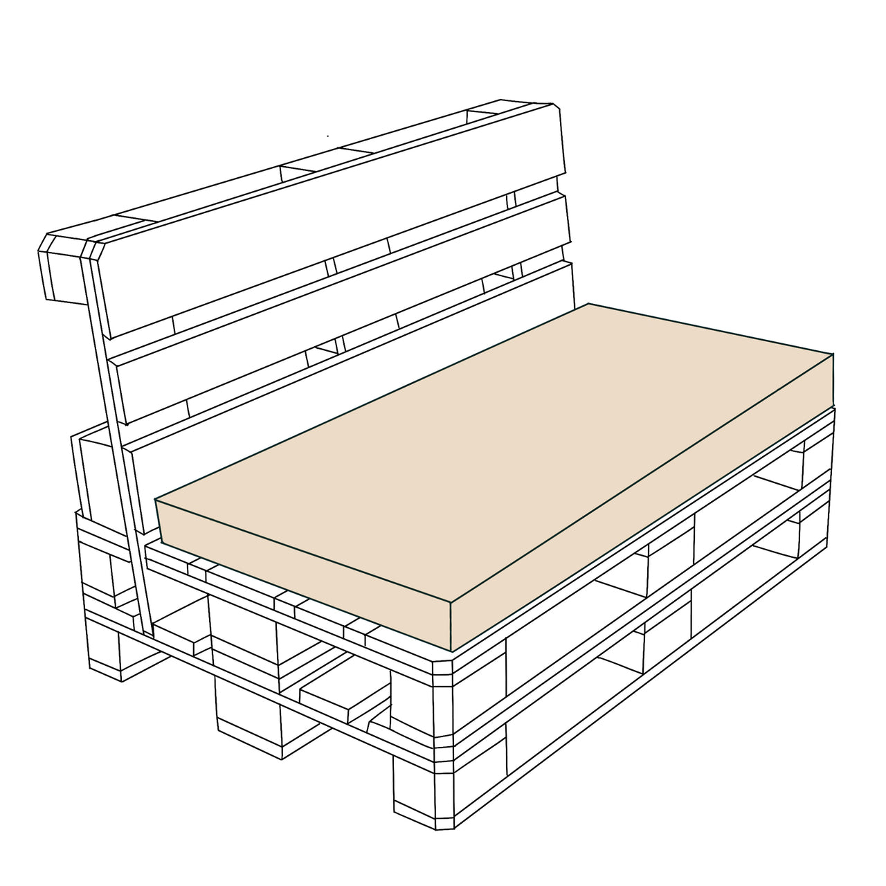 Euro Pallet Seating Cushions Outdoor Garden Seating Water Resistant