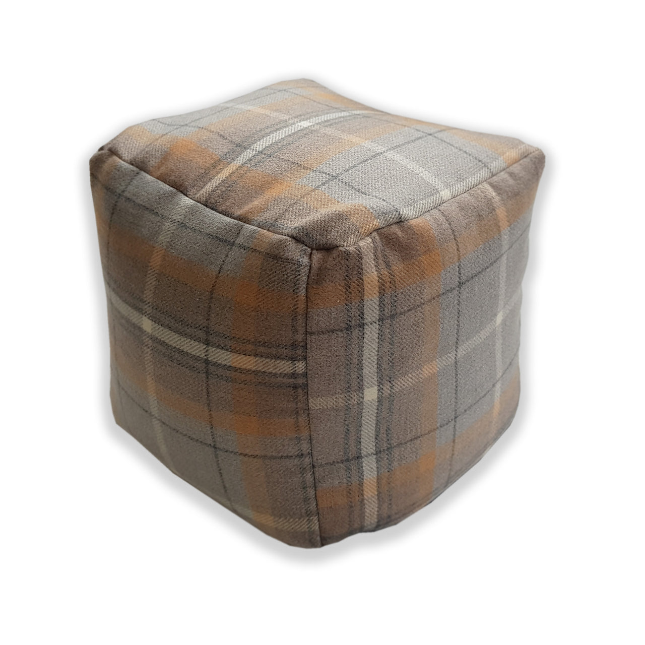 Bean Bag Cube Ottomon, Faux Wool Footstool, Square Pouf