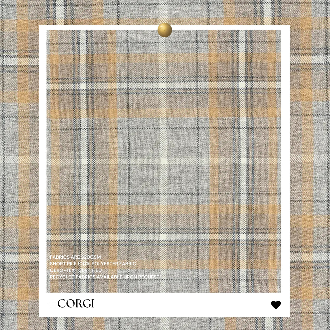 Non Slip Waterproof Dog Bed, Faux Wool, Brushed Check Tartan Removable Cover, Invisible Zip