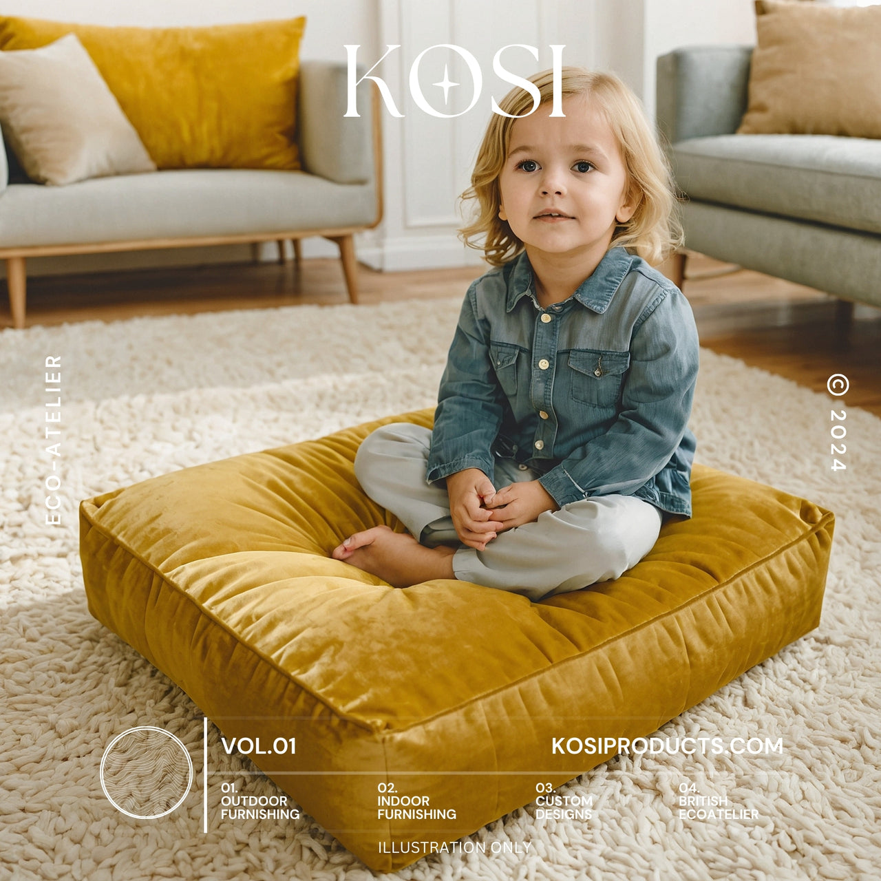 Bean Bag Ottomon, Plus Velvet Footstool, Square Pouf