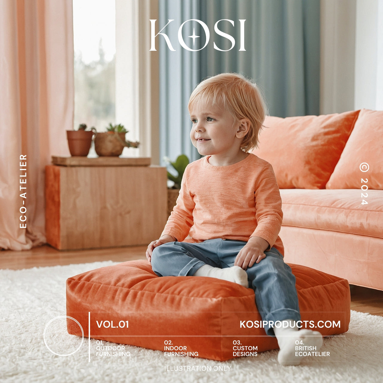 Bean Bag Ottomon, Plus Velvet Footstool, Square Pouf